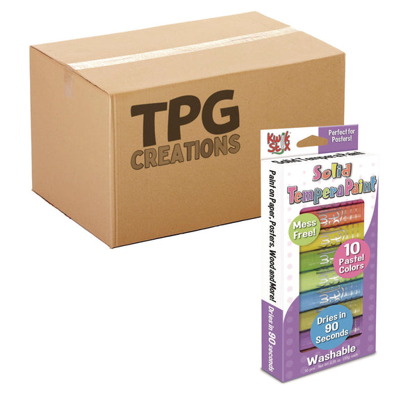 TPG Creations™ Kwik Stix Tempera Paint Set, 10 Assorted Pastel Colors, 10/Set, 12 Sets/Carton (TPG68012) Case of 12