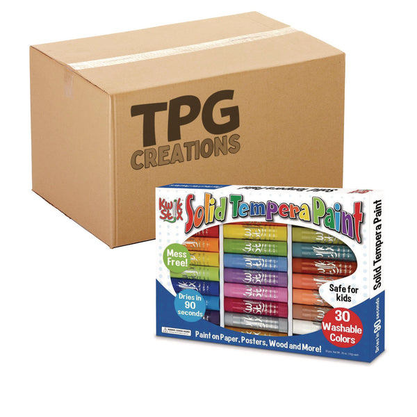 TPG Creations™ Kwik Stix Tempera Paint Set, 30 Assorted Colors, 30/Pack, 6 Packs/Carton (TPG68106) Case of 6
