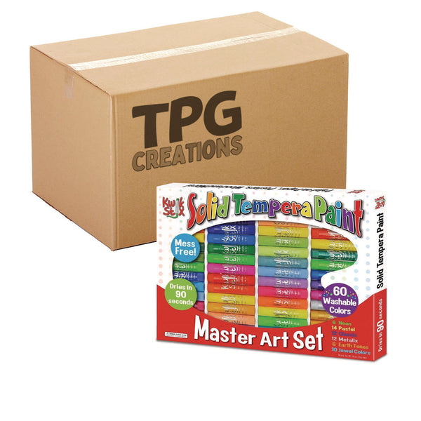 TPG Creations™ Kwik Stix Tempera Paint Set, 60 Assorted Colors, 60/Pack, 3 Packs/Carton (TPG69003) Case of 3