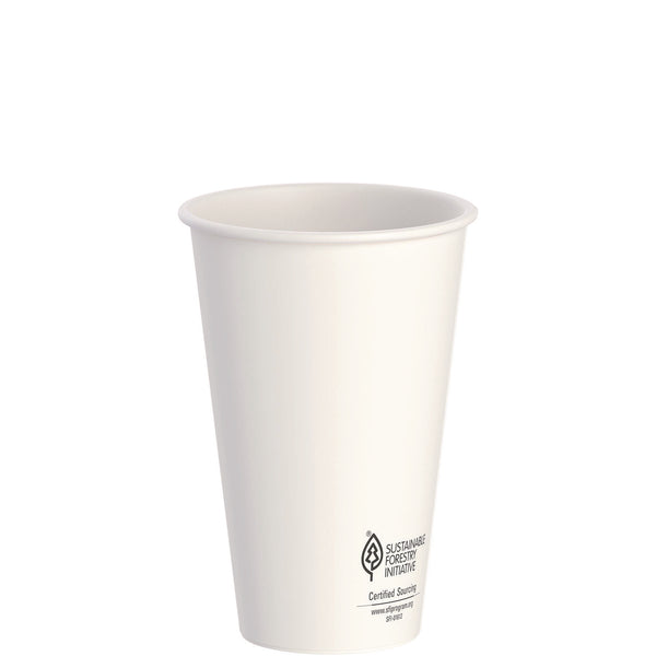 SOLO® Thermoguard Insulated Paper Hot Cups, 16 oz, White Sustainable Forest Design, 600/Carton (SCCDWTG16W) Case of 600