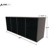 AdirOffice Wood Adjustable 24 Compartment Literature Organizer, 24 Sections, Letter Size, 39.3 x 11.8 x 16.3, Black (ALHI50024BLK) Each
