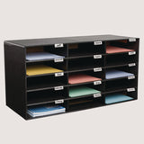 AdirOffice File Classroom Literature Organizer, 15 Sections, Letter Size, 32 x 13 x 17, Black (ALHI50115BLK) Each