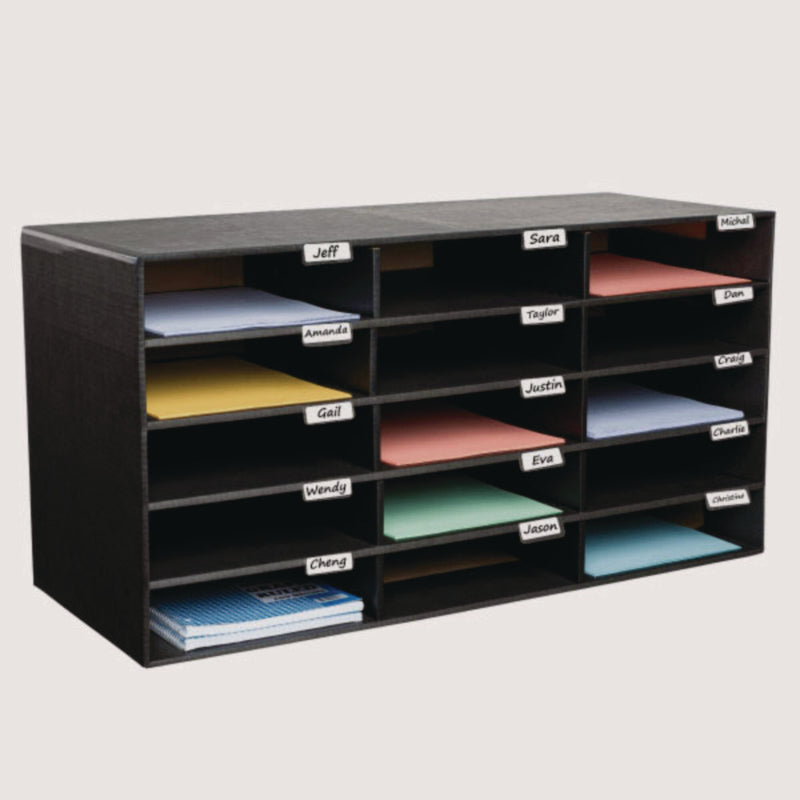 AdirOffice File Classroom Literature Organizer, 15 Sections, Letter Size, 32 x 13 x 17, Black (ALHI50115BLK) Each