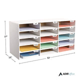 AdirOffice File Classroom Literature Organizer, 15 Sections, Letter Size, 32 x 13 x 17, White (ALHI50115WHI) Each