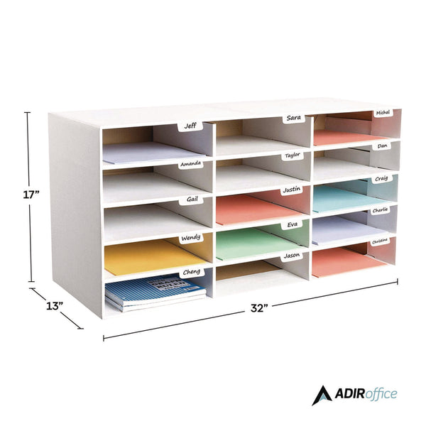 AdirOffice File Classroom Literature Organizer, 15 Sections, Letter Size, 32 x 13 x 17, White (ALHI50115WHI) Each