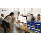 AdirOffice File Classroom Literature Organizer, 15 Sections, Letter Size, 32 x 13 x 17, Blue (ALHI50115BLU) Each