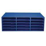 AdirOffice 15-Slot Paper Storage Desk Literature Organizer, 15 Sections, Letter Size, 29 x 13 x 9.5, Blue (ALHI50115CPBLU) Each