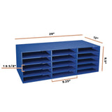 AdirOffice 15-Slot Paper Storage Desk Literature Organizer, 15 Sections, Letter Size, 29 x 13 x 9.5, Blue (ALHI50115CPBLU) Each