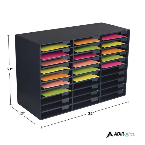 AdirOffice File Classroom Literature Organizer, 30 Sections, Letter Size, 32 x 13 x 21, Black (ALHI50130BLK) Each