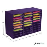 AdirOffice File Classroom Literature Organizer, 30 Sections, Letter Size, 32 x 13 x 21, Purple (ALHI50130PUR) Each