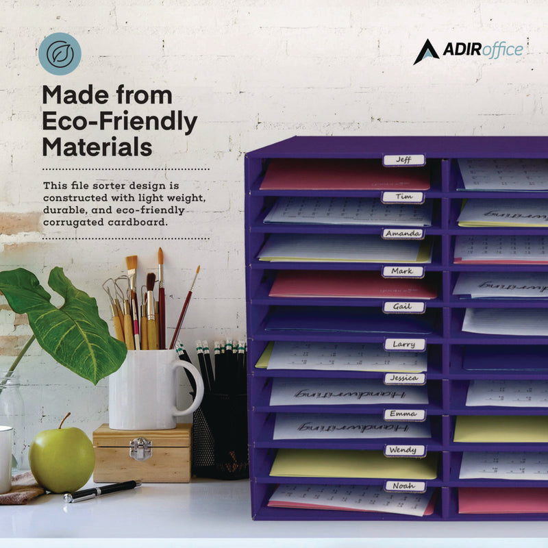 AdirOffice File Classroom Literature Organizer, 30 Sections, Letter Size, 32 x 13 x 21, Purple (ALHI50130PUR) Each