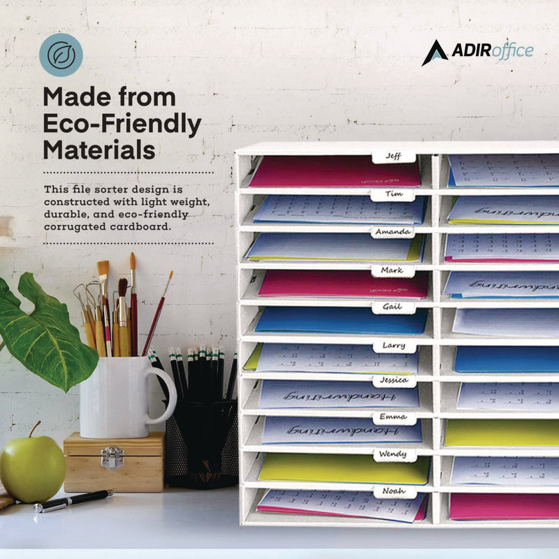 AdirOffice File Classroom Literature Organizer, 30 Sections, Letter Size, 32 x 13 x 21, White (ALHI50130WHI) Each