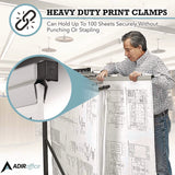 AdirOffice Blueprint Large File Document Hanging Clamps, 24" Wide Documents, 24", Silver, 6 Clamps (ALHI6026) Each