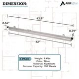 AdirOffice Blueprint Large File Document Hanging Clamps, 42" Wide Document, 42", Silver, 6 Clamps (ALHI6056) Each