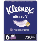 Kleenex® Ultra Soft Facial Tissue, 3-Ply, White, 120/Box, 6 Boxes/Pack, 4 Packs/Carton (KCM54317) Case of 4