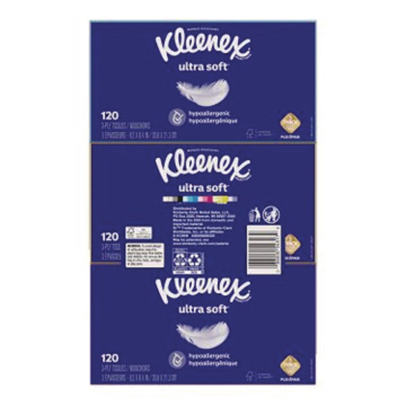 Kleenex® Ultra Soft Facial Tissue, 3-Ply, White, 120/Box, 6 Boxes/Pack, 4 Packs/Carton (KCC54317) Case of 4