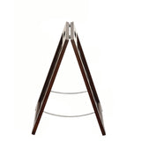 Alpine Industries 2-Sided Plated Wooden A-Frame Bilingual Wet Floor Sign, 15 x 2 x 24, Stainless Steel (ALHALP499SSB) Each