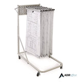 AdirOffice Blueprint Storage Cabinet Rolling Stand, Assorted Document Sizes Accommodated, 27" x 28.5" to 46.5" x 46" to 66", Gray (ALHI613) Each