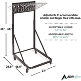 AdirOffice Blueprint Storage Cabinet Rolling Stand, Assorted Document Sizes Accomodated, 27" x 28.5" to 46.5" x 46" to 66", Black (ALHI613BLK) Each