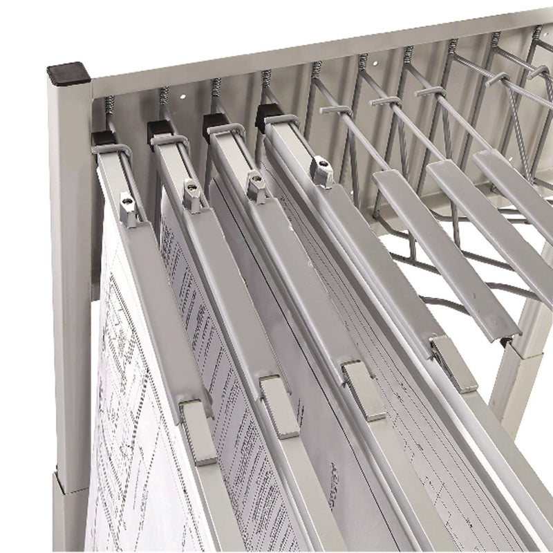 AdirOffice Blueprint Storage Cabinet Rolling Stand, Assorted Document Sizes Accommodated, 27" x 28.5" to 46.5" x 46" to 66", Gray (ALHI613) Each