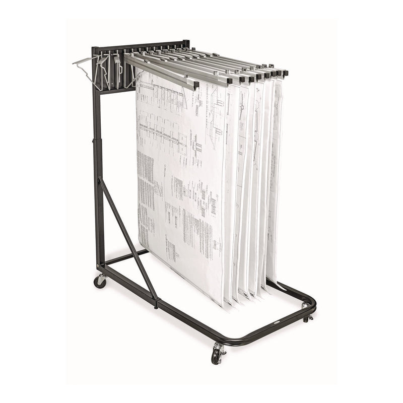 AdirOffice Blueprint Storage Cabinet Rolling Stand, Assorted Document Sizes Accomodated, 27" x 28.5" to 46.5" x 46" to 66", Black (ALHI613BLK) Each