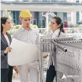 AdirOffice Blueprint Storage Cabinet Rolling Stand, Assorted Document Sizes Accommodated, 27" x 28.5" to 46.5" x 46" to 66", Gray (ALHI613) Each