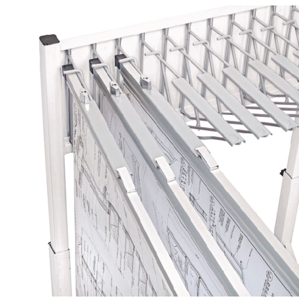 AdirOffice Blueprint Storage Cabinet Rolling Stand, Assorted Document Sizes Accomodated, 27" x 28.5" to 46.5" x 46" to 66", White (ALHI613WHI) Each