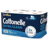 Cottonelle® Ultra CleanCare Toilet Paper, Strong Bath Tissue, Septic Safe, 1-Ply, White, 284 Sheets/Roll, 12 Rolls/Pack, 4 Packs/Carton (KCM55480) Case of 4