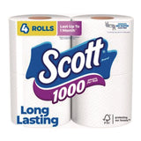 Scott® 1000 Bathroom Tissue, Septic Safe, 1-Ply, White, 1,000 Sheets/Roll, 4 Rolls/Pack, 12 Packs/Carton (KCM10183) Case of 12
