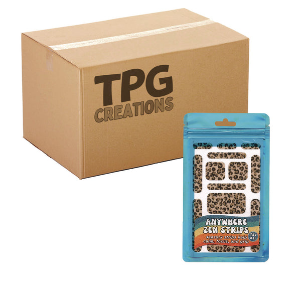 TPG Creations™ Anywhere Zen Strips, Sandy Cheetah Print, Assorted Colors, 13/Set, 24 Sets/Carton (TPG88524) Case of 24