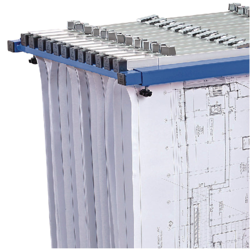 AdirOffice Blueprint Storage Cabinet Steel Vertical Plan Center, Assorted Document Sizes, 15" x 27" to 47.25" x 32.5" to 57", Blue (ALHI614BLU) Each