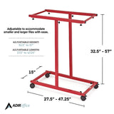 AdirOffice Blueprint Storage Cabinet Steel Vertical Plan Center, Assorted Document Sizes, 15" x 27" to 47.25" x 32.5" to 57", Red (ALHI614RED) Each