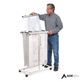 AdirOffice Blueprint Storage Cabinet Steel Vertical Plan Center, Assorted Document Sizes, 15" x 27" to 47.25" x 32.5" to 57", White (ALHI614WHI) Each