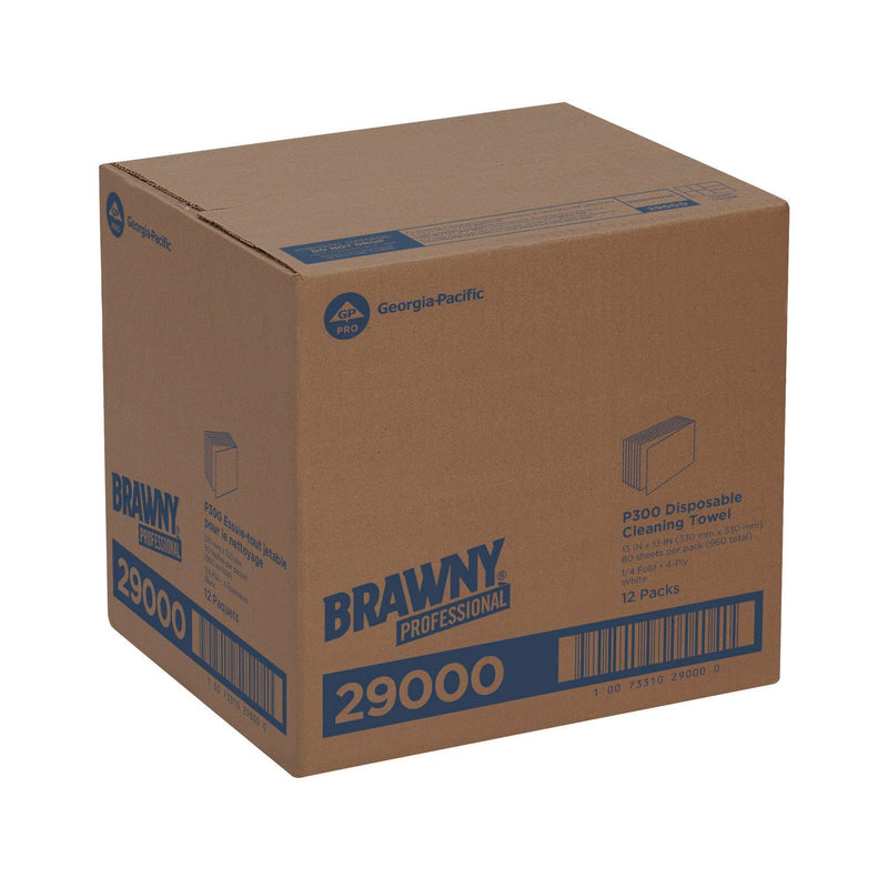 Brawny® Professional All Purpose Wipers, 3-Ply, 13 x 13, White, 80 Wipers/Pack, 12 Packs/Carton (GPC290) Case of 12
