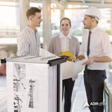 AdirOffice Expandable Blueprint Storage Cabinet Mobile Plan Center, Assorted Document Sizes, 20.5" x 28" to 46.5" x 50.75", Black (ALHI615BLK) Each