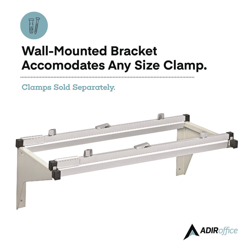 AdirOffice Drop Lift Blueprint Storage Wall Rack, Assorted Document Sizes Accommodated, 7.9" x 1.2" x 7.1", Gray (ALHI616) Each