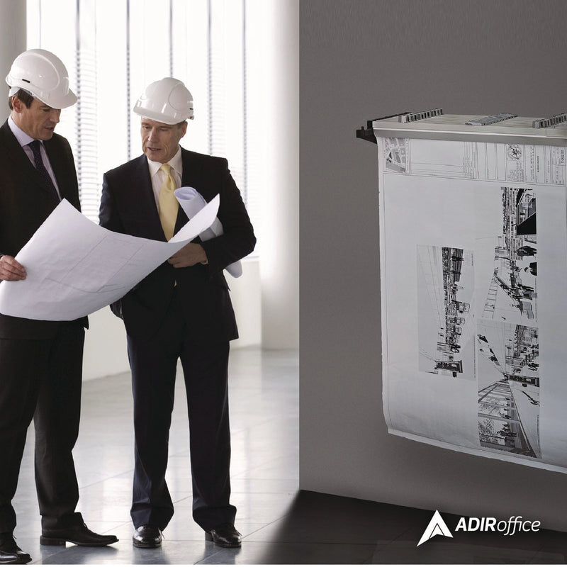 AdirOffice Drop Lift Blueprint Storage Wall Rack, Assorted Document Sizes Accommodated, 7.9" x 1.2" x 7.1", Black (ALHI616BLK) Each