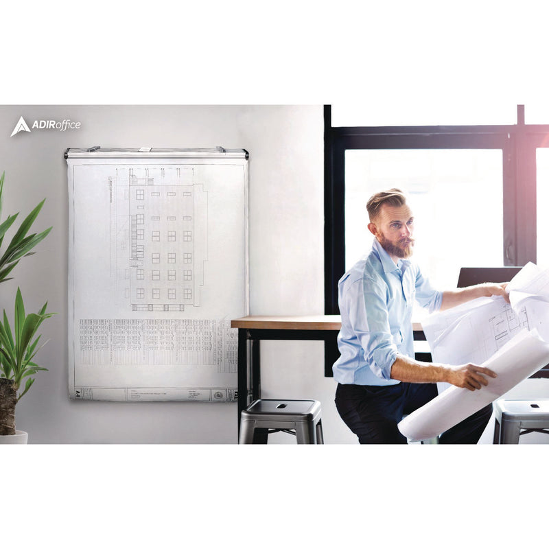 AdirOffice Drop Lift Blueprint Storage Wall Rack, Assorted Document Sizes Accommodated, 7.9" x 1.2" x 7.1", Black (ALHI616BLK) Each