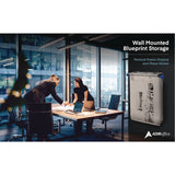 AdirOffice Drop Lift Blueprint Storage Wall Rack, Assorted Document Sizes Accommodated, 7.9" x 1.2" x 7.1", Blue (ALHI616BLU) Each