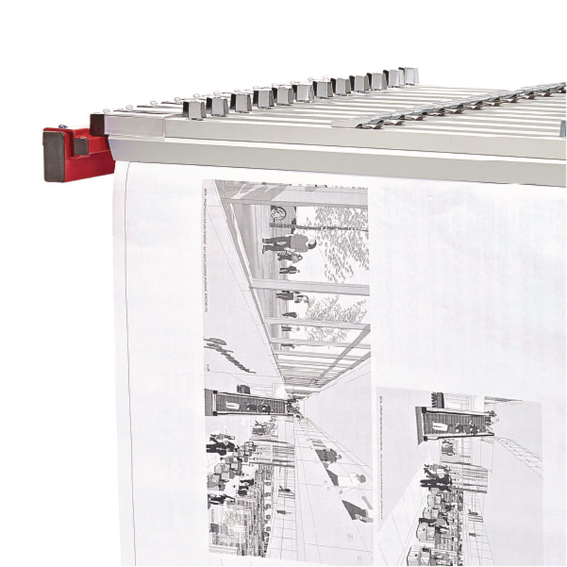 AdirOffice Expandable Blueprint Storage Cabinet Mobile Plan Center, Assorted Document Sizes, 20.5" x 28" to 46.5" x 50.75", Red (ALHI615RED) Each