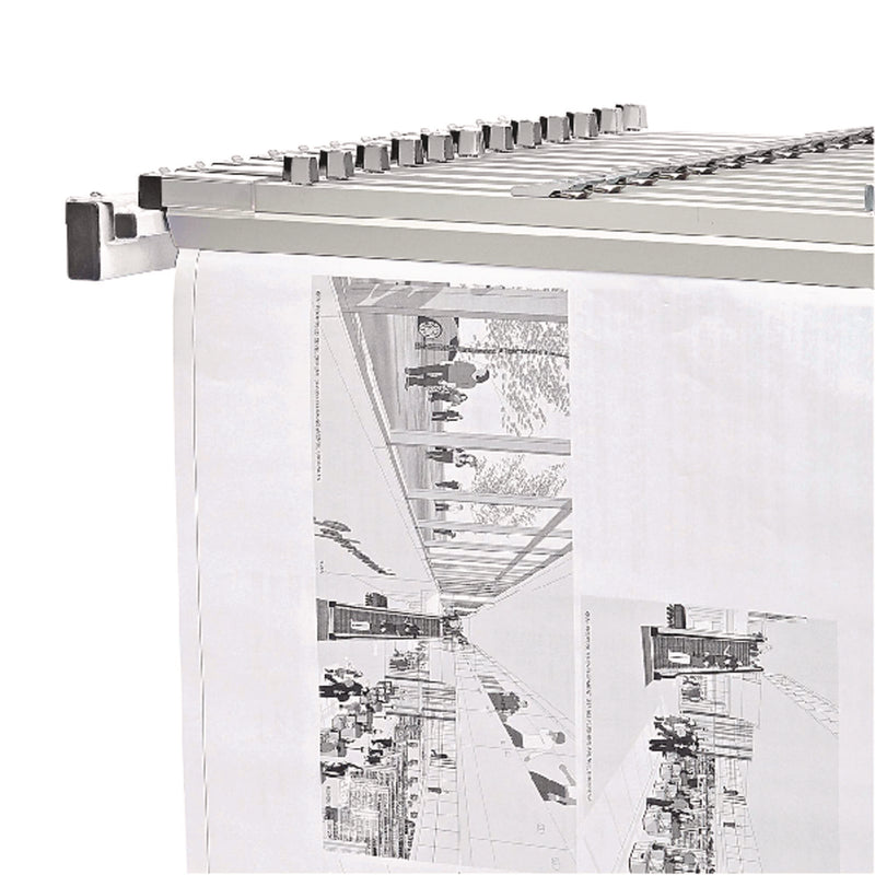 AdirOffice Expandable Blueprint Storage Cabinet Mobile Plan Center, Assorted Document Sizes, 20.5" x 28" to 46.5" x 50.75", White (ALHI615WHI) Each