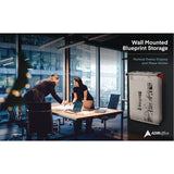 AdirOffice Drop Lift Blueprint Storage Wall Rack, Assorted Document Sizes Accommodated, 7.9" x 1.2" x 7.1", Red (ALHI616RED) Each