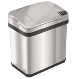 HLS Commercial® Rectangular Sensor Trash Can, 2.5 gal, Plastic, Silver (HLMHLS02SS) Each
