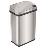HLS Commercial® Rectangular Sensor Trash Can, 4 gal, Plastic/Stainless Steel, Silver (HLMHLS04SS) Each