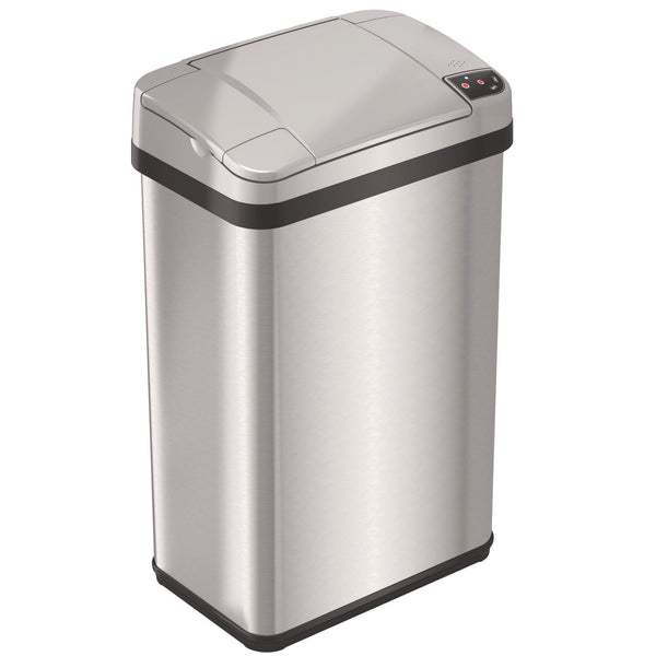 HLS Commercial® Rectangular Sensor Trash Can, 4 gal, Plastic/Stainless Steel, Silver (HLMHLS04SS) Each