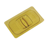 Rubbermaid® Commercial Insert Pan Handled Notched Cover, 6.38 x 0.39 x 10.38, Amber, Plastic, 6/Carton (RCP214P86AMB) Case of 6