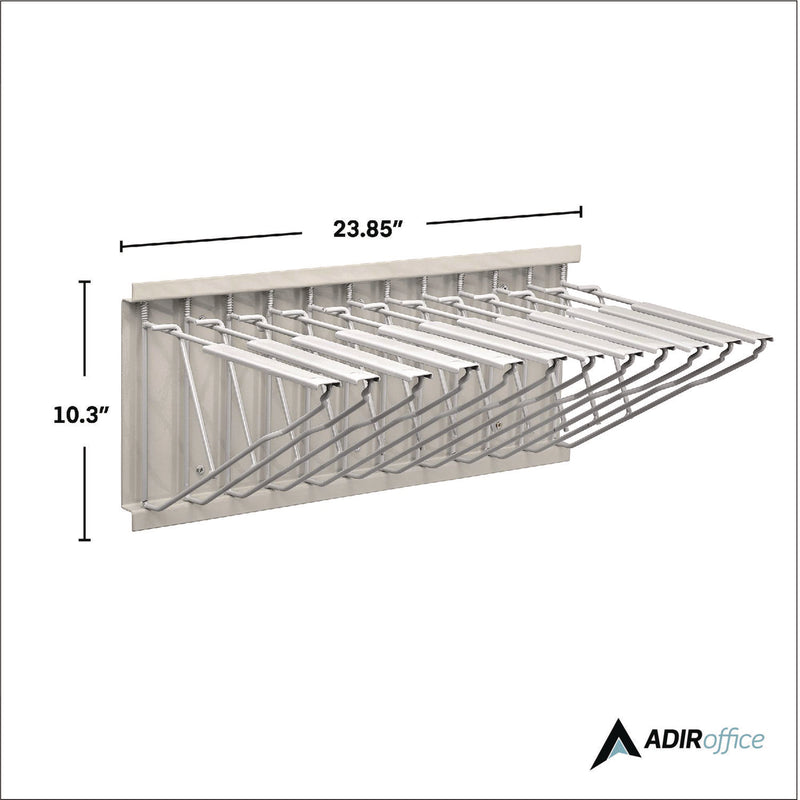 AdirOffice Large File Blueprint Pivot Wall Rack, Assorted Document Sizes Accommodated, 11" x 15.8" x 23.9", Gray (ALHI617) Each