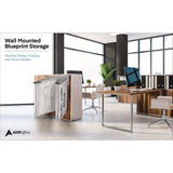 AdirOffice Large File Blueprint Pivot Wall Rack, Assorted Document Sizes Accommodated, 11" x 15.8" x 23.9", Gray (ALHI617) Each