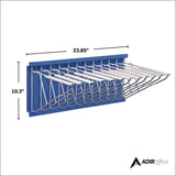 AdirOffice Large File Blueprint Pivot Wall Rack, Assorted Document Sizes Accommodated, 11" x 15.8" x 23.9", Blue (ALHI617BLU) Each