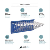 AdirOffice Large File Blueprint Pivot Wall Rack, Assorted Document Sizes Accommodated, 11" x 15.8" x 23.9", Blue (ALHI617BLU) Each